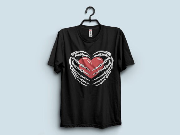 Download Heart with Skull Hand T-shirt Design V2 - Premium Resources